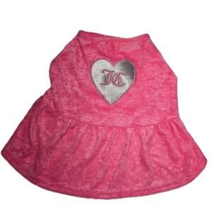 JUICY COUTURE PET DOG Pink TERRY HEART 🩶 🩷 BLING DRESS Size M/L NEW